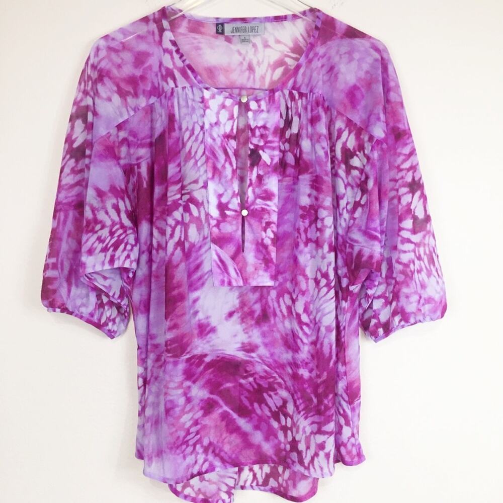 Jennifer Lopez | Bright Abstract Dolman Shirt Size Small